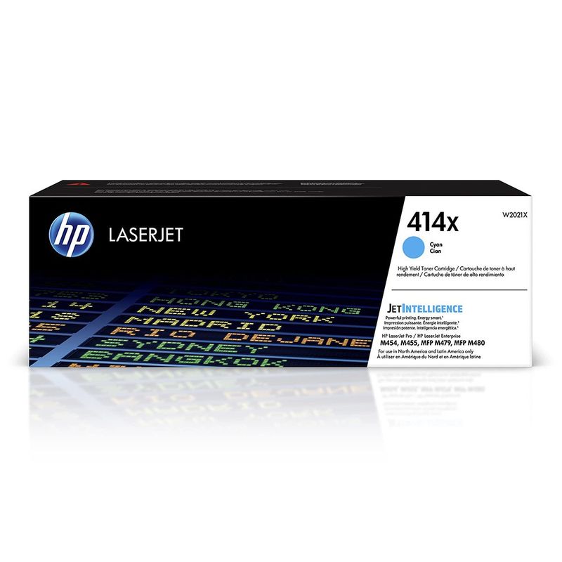 Tóner Original HP 414X LaserJet Alto Rendimiento Cian