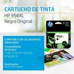Cartucho de Tinta Original de Alto Rendimiento HP 954XL Negro