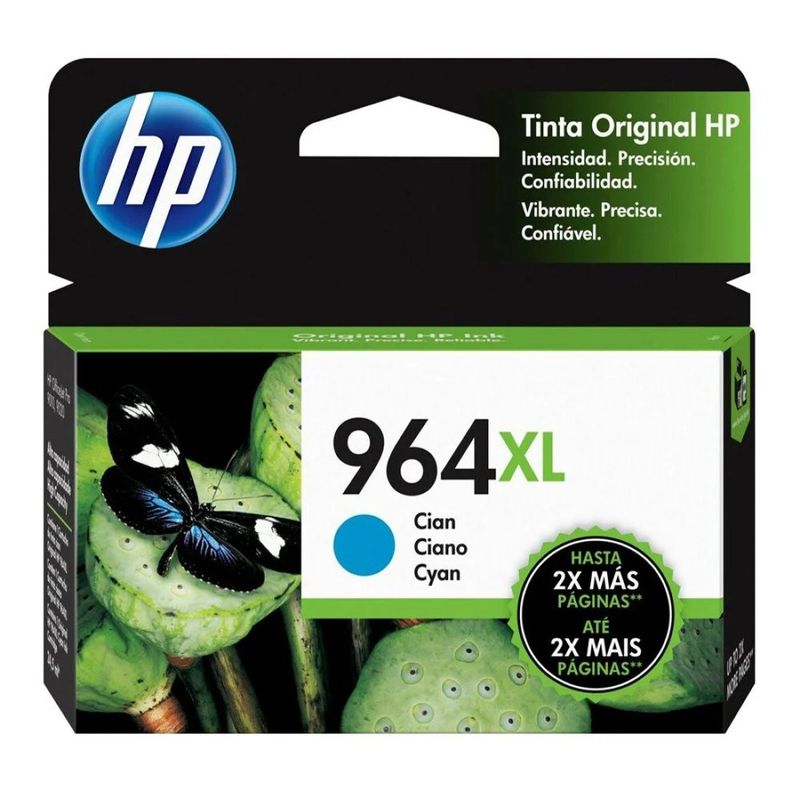 Cartucho de Tinta Original Alta Capacidad para OfficeJet HP 964XL Cian