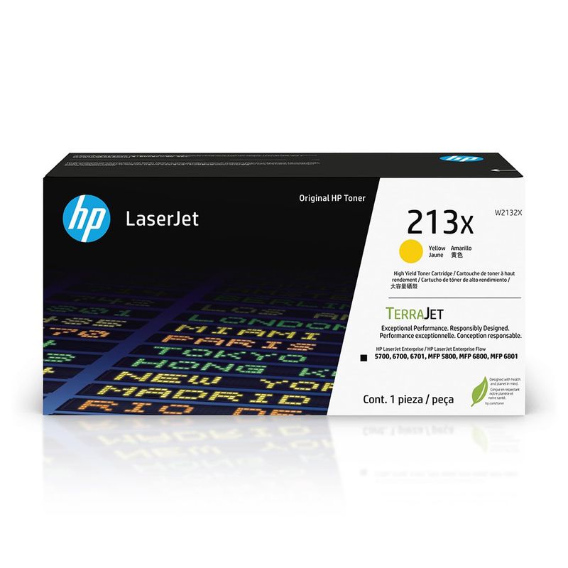Tóner HP 213X LaserJet TerraJet Gran Rendimiento para 5700 Amarillo