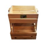 Maceta de 2 Niveles Madera Natural 43x33 Cm - La Cuya