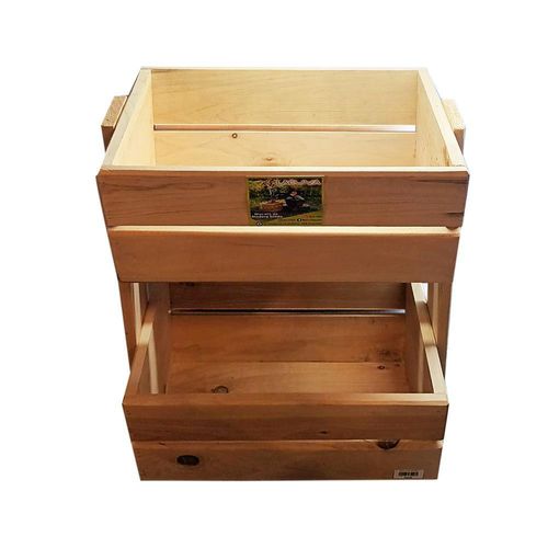 Maceta de 2 Niveles Madera Natural 43x33 Cm - La Cuya