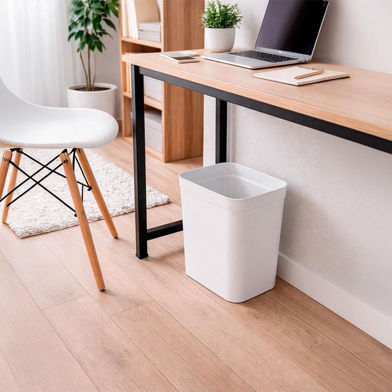 Basurero Rectangular de 10 L Color Blanco