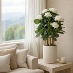 Planta Artificial con Maceta y Flores Blancas