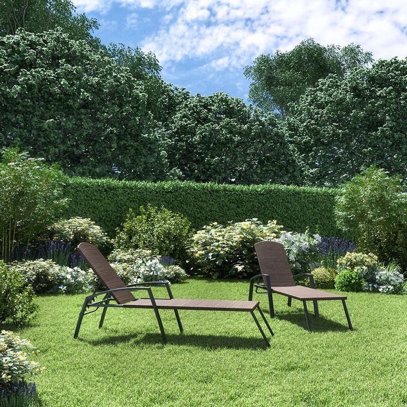 Silla Asoleadora Café Reclinable para Exterior