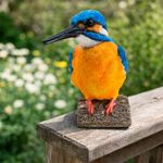 Figura Decorativa de Pájaro Rey Pescador para Jardín