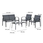 Set de Sala para Jardín Beo para 4 Personas Color Gris