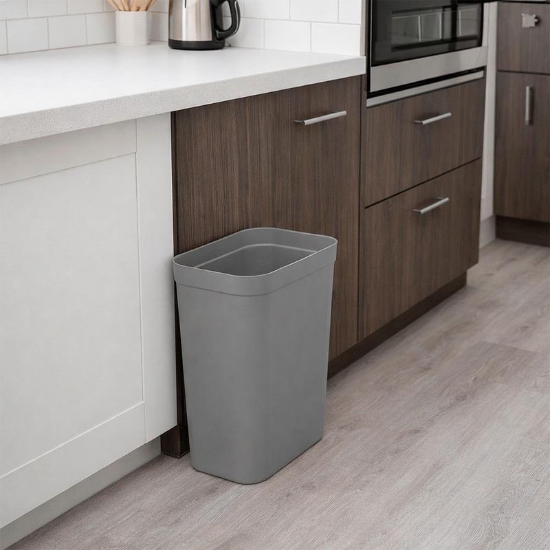 Basurero Rectangular de 10 L Color Gris Plomo