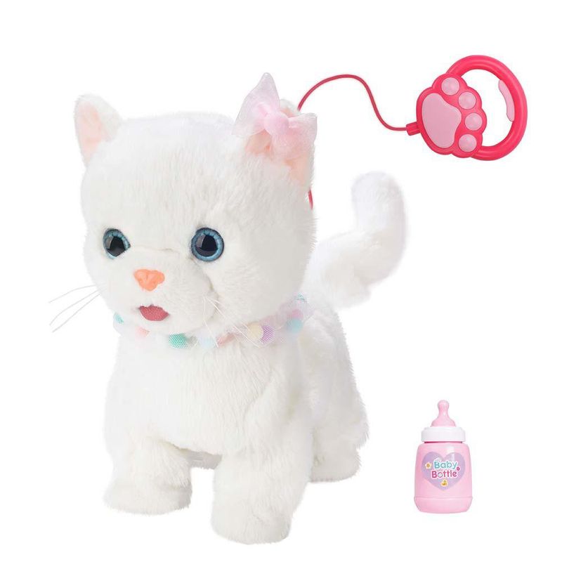 Gato de Peluche Camina Conmigo Color Blanco
