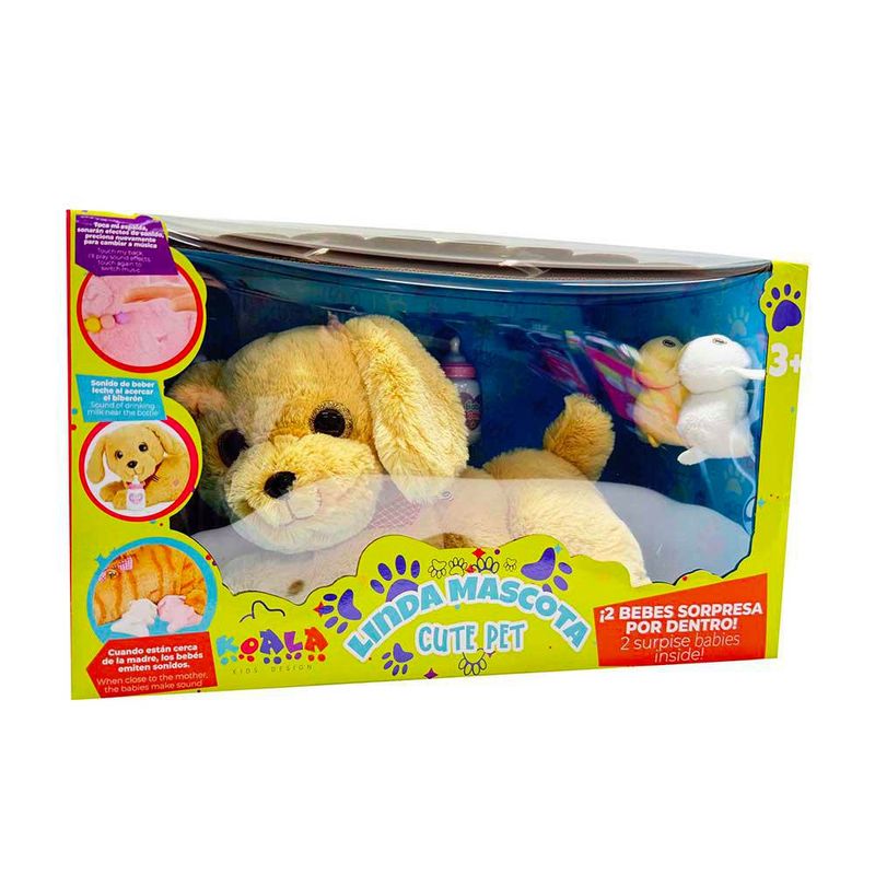 Perrita de Peluche Interactiva con Cachorros y Accesorios