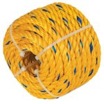 Cuerda Torcida de Polipropileno de 1/2 Plg x 13 Metros Color Amarilla con Azul