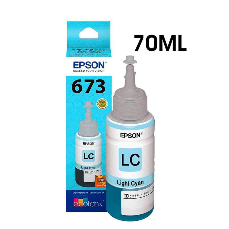 Botella De Tinta Para Impresora Cyan Claro 70 Ml 673 - Epson