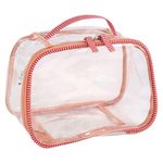 Set de 3 Cosmetiqueras Rosa con Corazones y Estuche Transparente