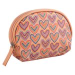 Set de 3 Cosmetiqueras Rosa con Corazones y Estuche Transparente