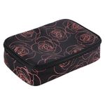 Set de 3 Cosmetiqueras Rosa de Estampado Floral con Estuche Transparente