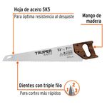 Serrucho Rapid 7 DPP con Mango de Madera de 22 Plg
