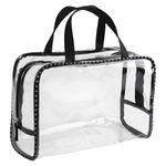 Set de 3 Cosmetiqueras Color Negro con Estuche Transparente