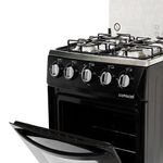 Estufa Ecovolcan con Horno y 4 Quemadores con Cubierta de Acero