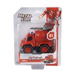 Carro Transformable de Metal Estilo Bombero 5 en 1 Color Rojo