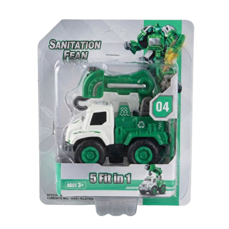 Carro Transformable de Metal Tipo Grúa 5 en 1 Color Verde
