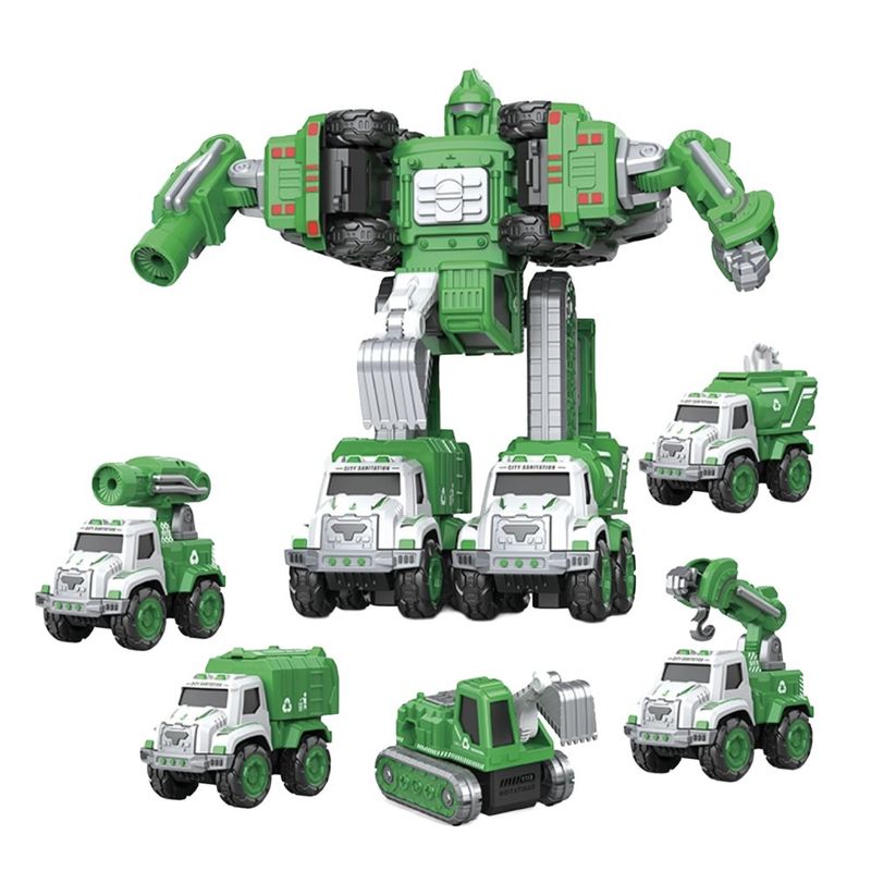 Carro Transformable de Metal Tipo Grúa 5 en 1 Color Verde