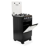 Estufa Volcán de 4 Quemadores con Horno y Cubierta de Acero Inoxidable