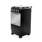 Estufa Volcán de 4 Quemadores con Horno y Cubierta de Acero Inoxidable