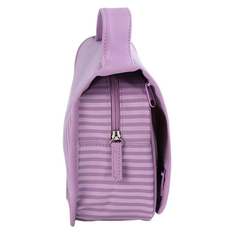 Bolsa de Baño Colgante Para Viajes con Rayas Color Lila