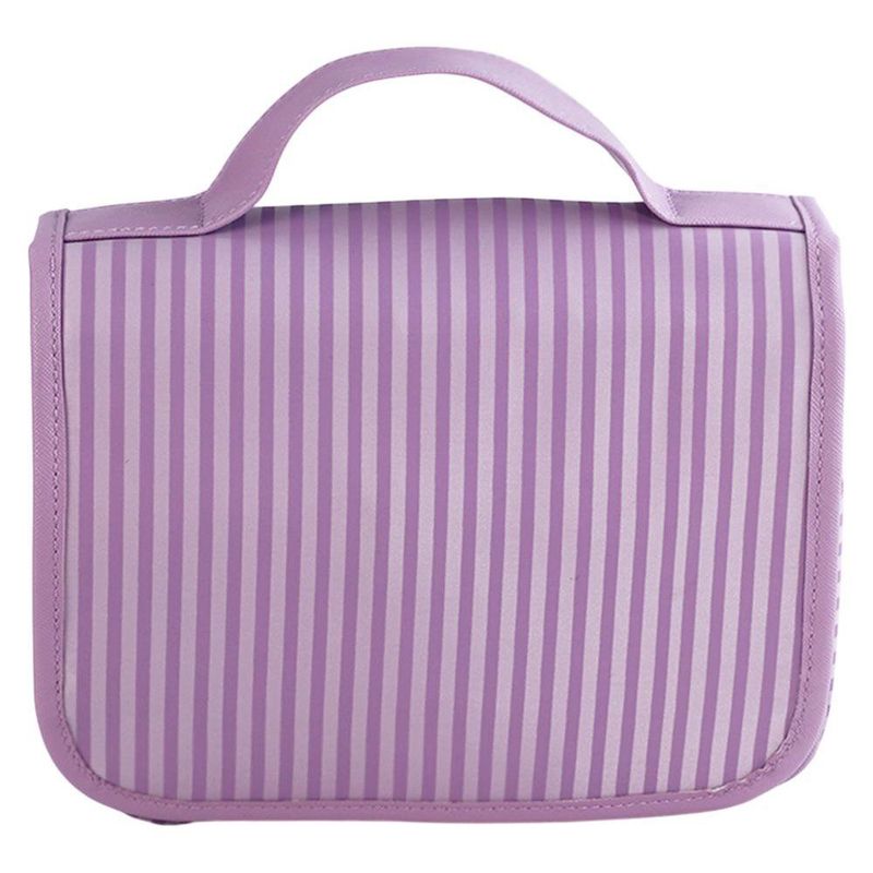 Bolsa de Baño Colgante Para Viajes con Rayas Color Lila