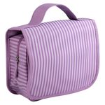 Bolsa de Baño Colgante Para Viajes con Rayas Color Lila