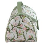 Cosmetiquera de Estampado Floral con Asa Color Verde