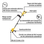 Desbrozadora Eléctrica de 300 W con Mango Tipo “D” y Corte de 9 Plg