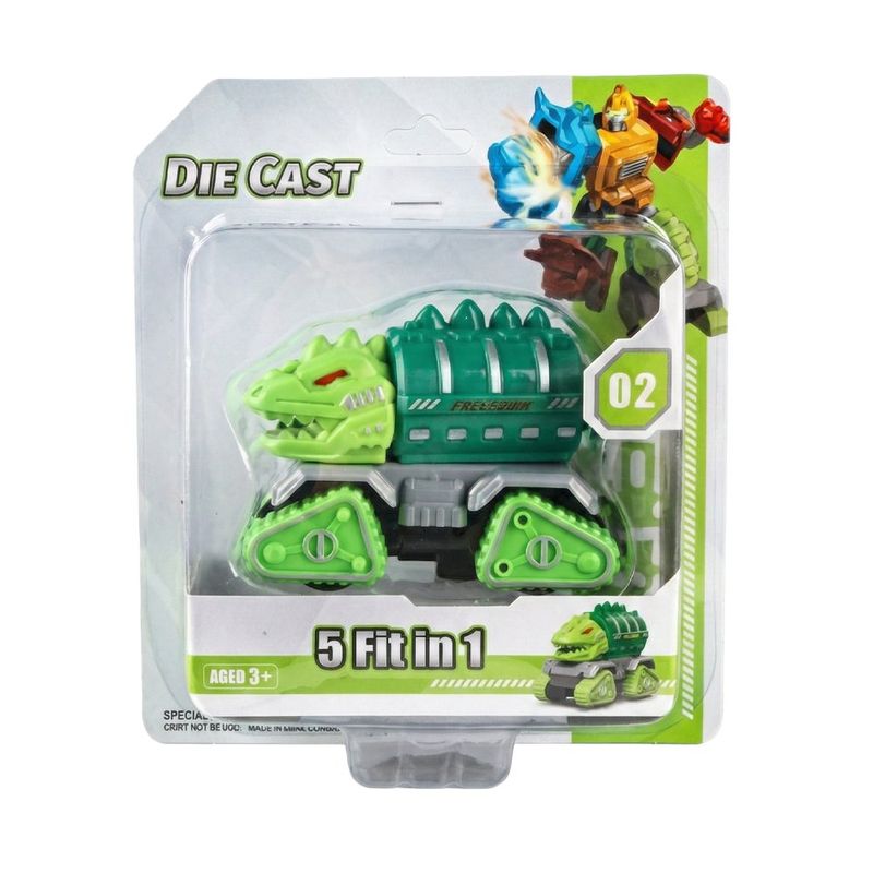Carro Transformable de Metal Tipo Dinosaurio 5 en 1