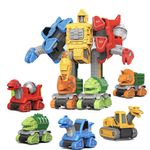 Carro Transformable de Metal Tipo Dinosaurio 5 en 1