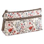 Cosmetiquera de Estampado Floral con Doble Cierre Multicolor