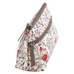 Cosmetiquera de Estampado Floral con Doble Cierre Multicolor