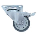 Rueda Giratoria con Freno de Goma Termoplástica 3 Plg