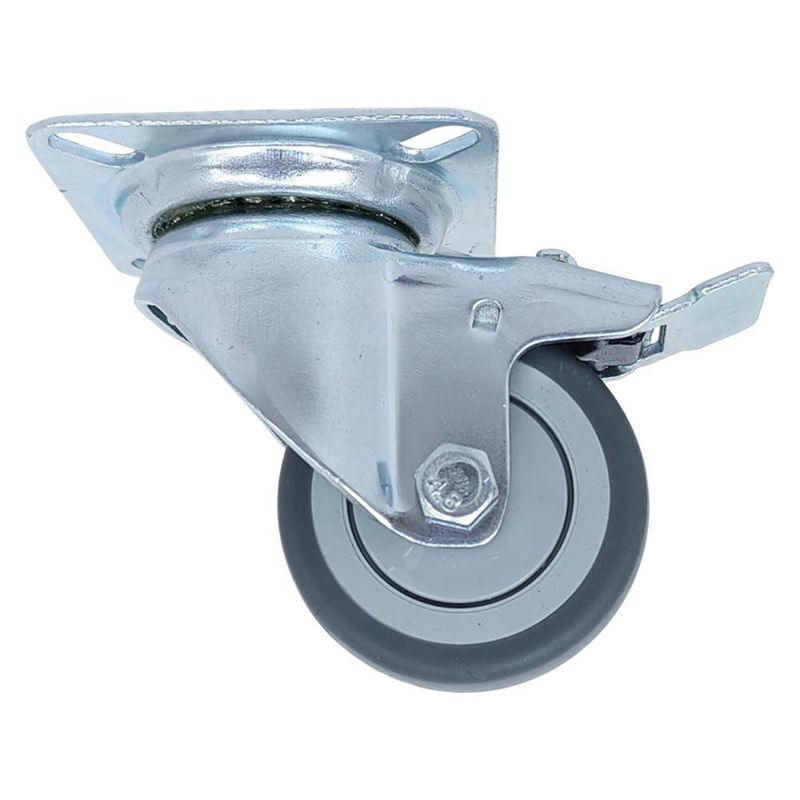 Rueda Giratoria con Freno de Goma Termoplástica 3 Plg