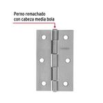 Bisagra Tipo Libro de Acero Plateada 2 Uds de 3 1/2 Plg