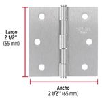 Bisagra Tipo Libro Plateada 2 Uds de 2 1/2 Plg
