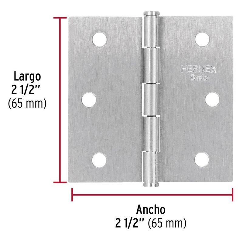 Bisagra Tipo Libro Plateada 2 Uds de 2 1/2 Plg