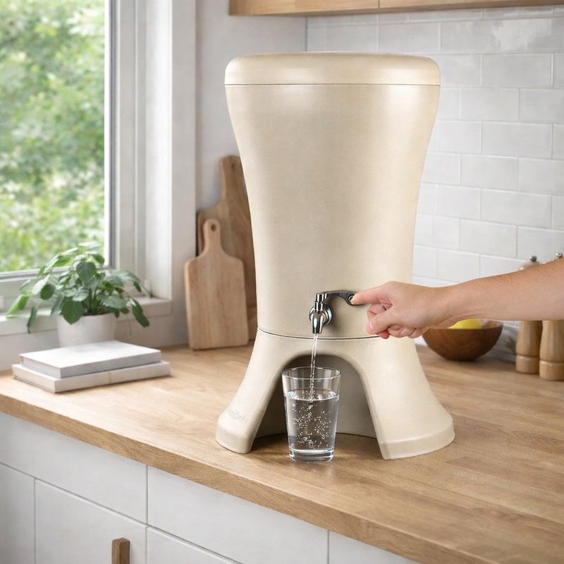 Ecofiltro Mazari con Llave de Acero Inoxidable Color Marfil