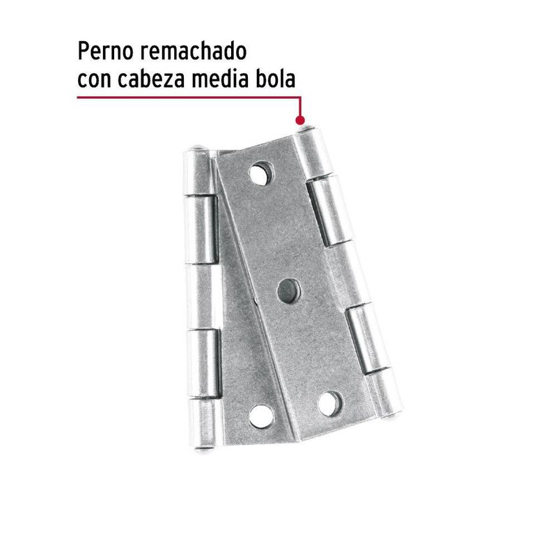 Bisagra Libro Acero Plateada 2 Uds de 3 Plg Redonda