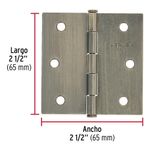 Bisagra Libro Latón Antiguo 2 Uds de 2 1/2 Plg