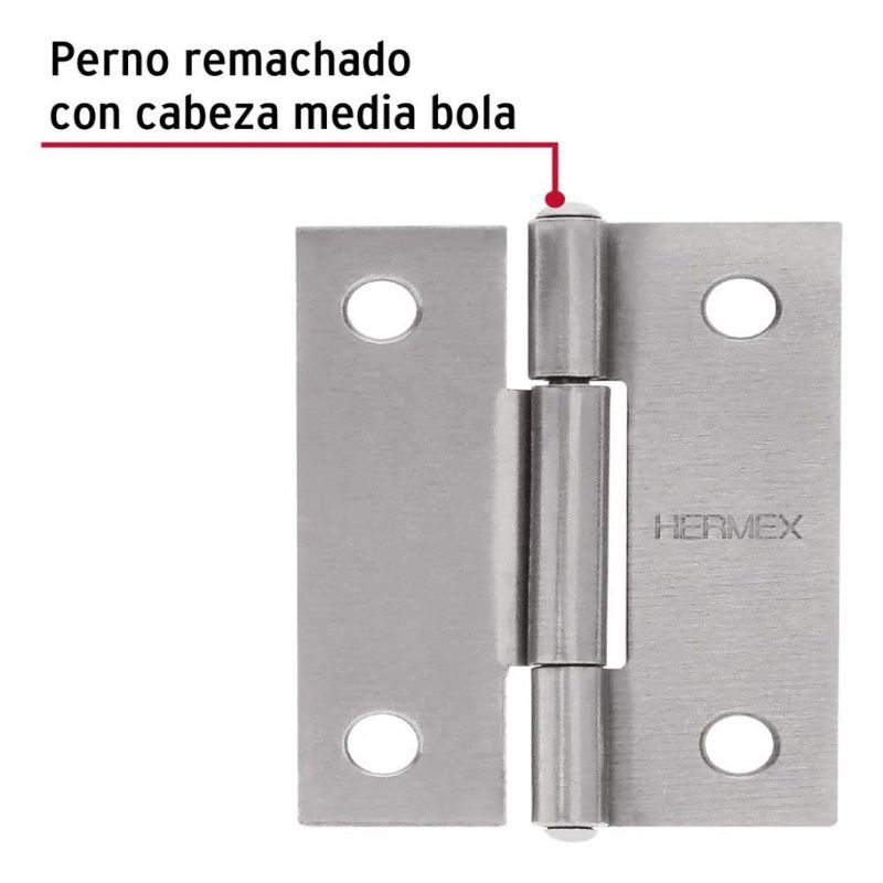 Bisagra Tipo Libro Acero Plateado Rectangular 2 Uds de 2 Plg