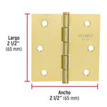 Bisagra Libro Acero Dorada 2 Uds de 2 1/2 Plg