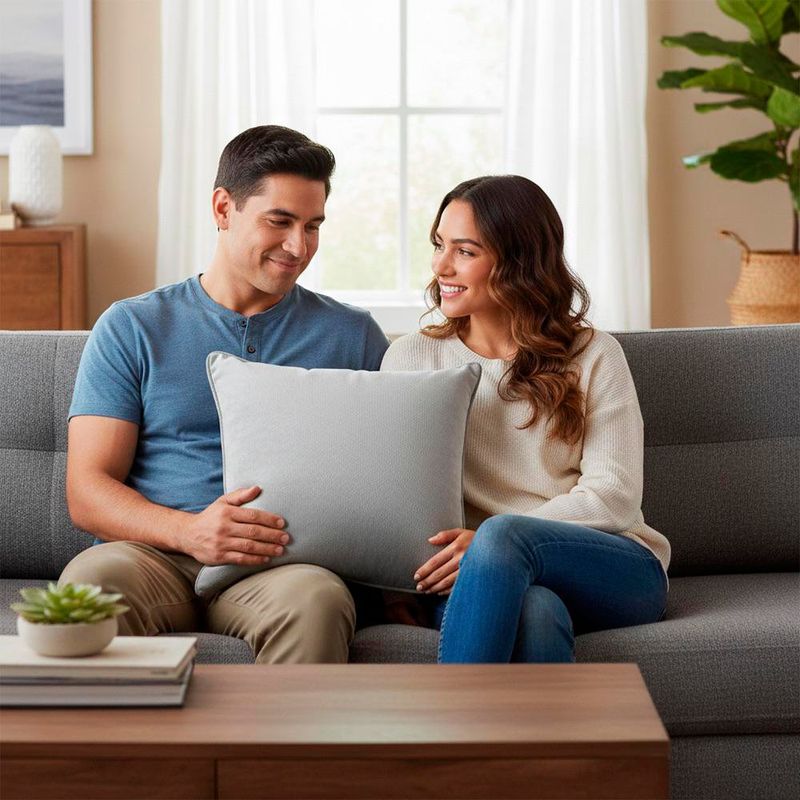 Cojín de Terciopelo Relleno Estilo Contemporáneo Gris Claro 40 x 40 Cm