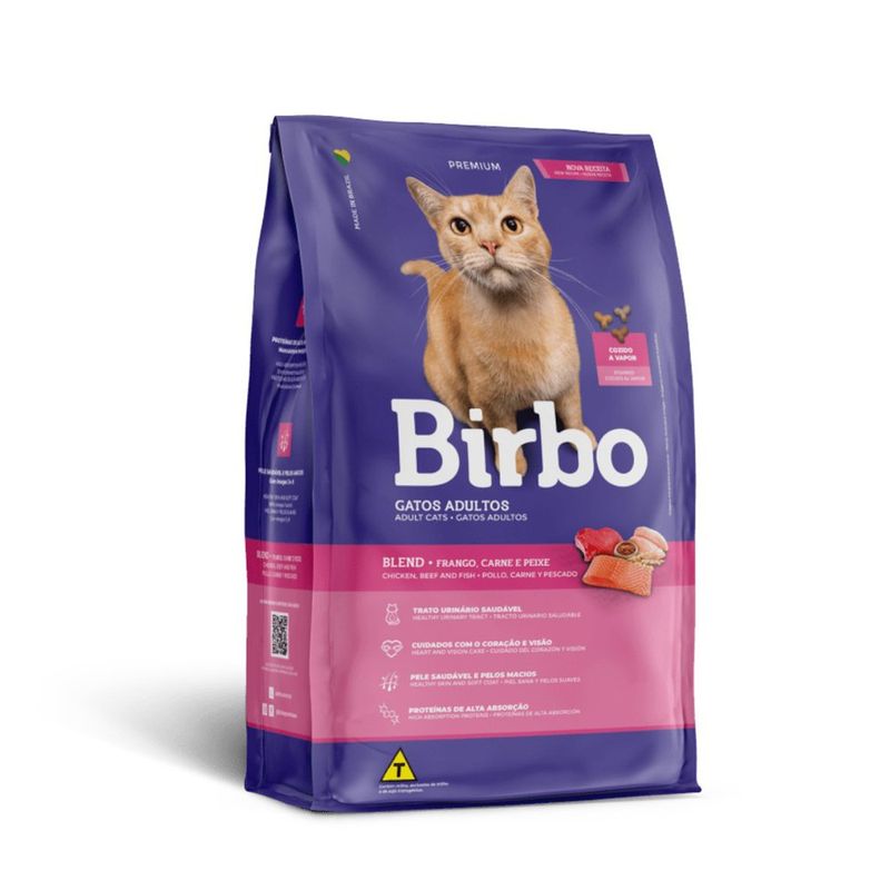 Concentrado Birbo para Gatos Adultos Sabor Pollo, Carne y Pescado de 25 Kg
