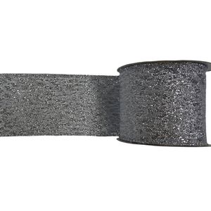 Listón Navideño de 2.5 plg x 10 yardas Color Plateado Sólido