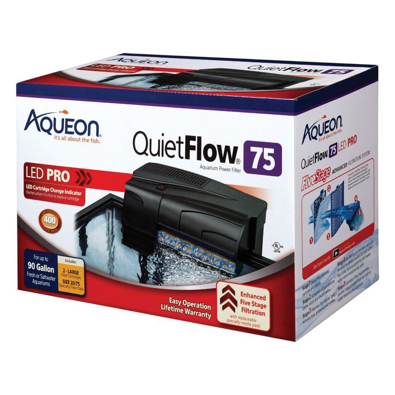 Filtro Aqueon QuietFlow 75 Led Pro para Acuario Hasta 90 Galones